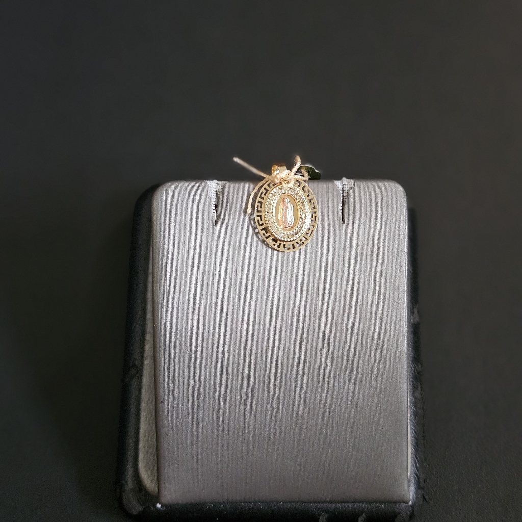 14k Gold Two Tone Cz Pendant